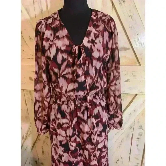 Harlow & Rose Women’s Petite Smocked Ruffled Hem Maxi Dress Petite Large - Picture 3 of 16